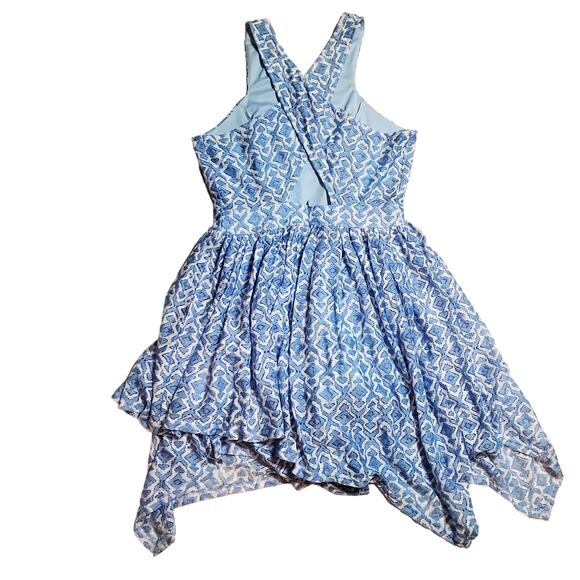 Altard State Dress Blue White Crossed Back sz M Cottagecore Coquette Dollette - Picture 7 of 12